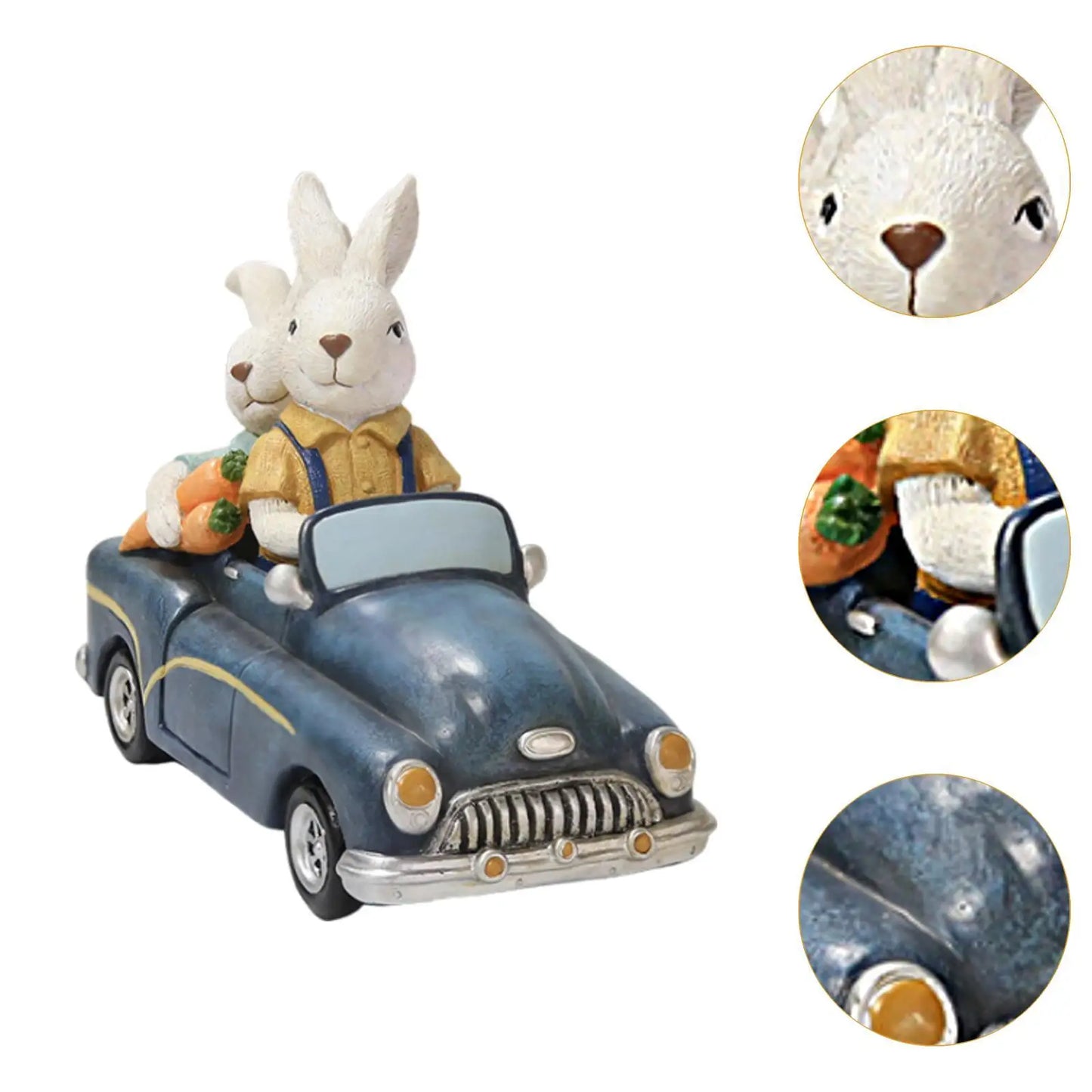 Easter Bunnies Decoration Funny Rabbit Statue for Courtyard Home Farmhouse