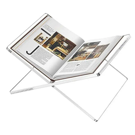 X Shaped Book Display Bracket Acrylic Transparent Book Shelf Art Decoration Shelf Simple Desktop Magazines Storage Stand