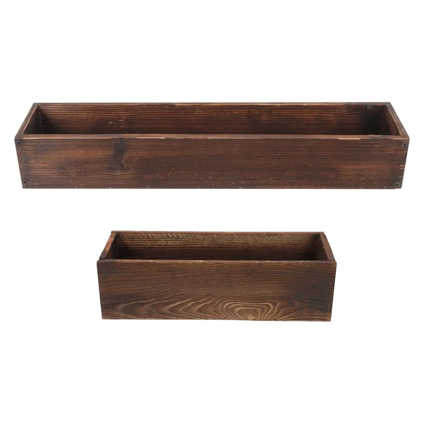 Rustic Wooden Flower Box Organizer Novelty Centerpieces Decorative Wood Vase Rectangle for Yard Home Farmhouse Balcony Patio