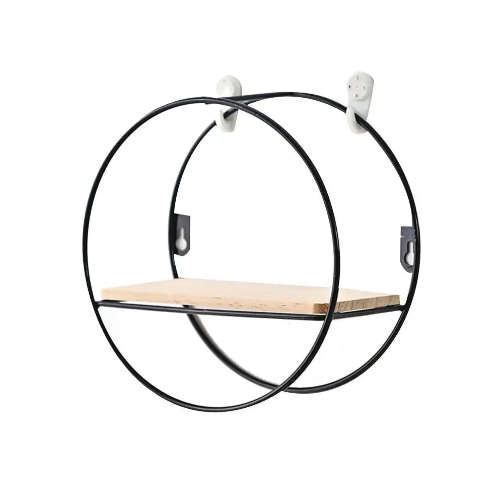 Iron Storage Shelf Geometric Nordic Style Storage Rack Novelty Artistic Storage Holder DIY Wall Mounted Home Decor Storage Shelf