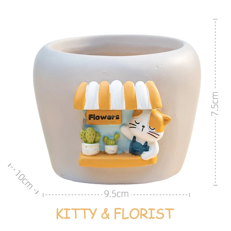 Creative Mini Succulents Plant Pot, Cute Animal Flower Pots Decorative Planter Containers Home Desktop Decoration - Dropshipping