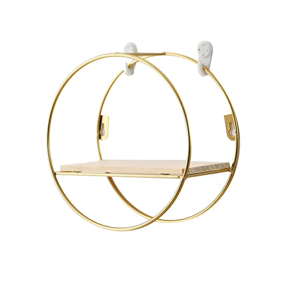 Iron Storage Shelf Geometric Nordic Style Storage Rack Novelty Artistic Storage Holder DIY Wall Mounted Home Decor Storage Shelf
